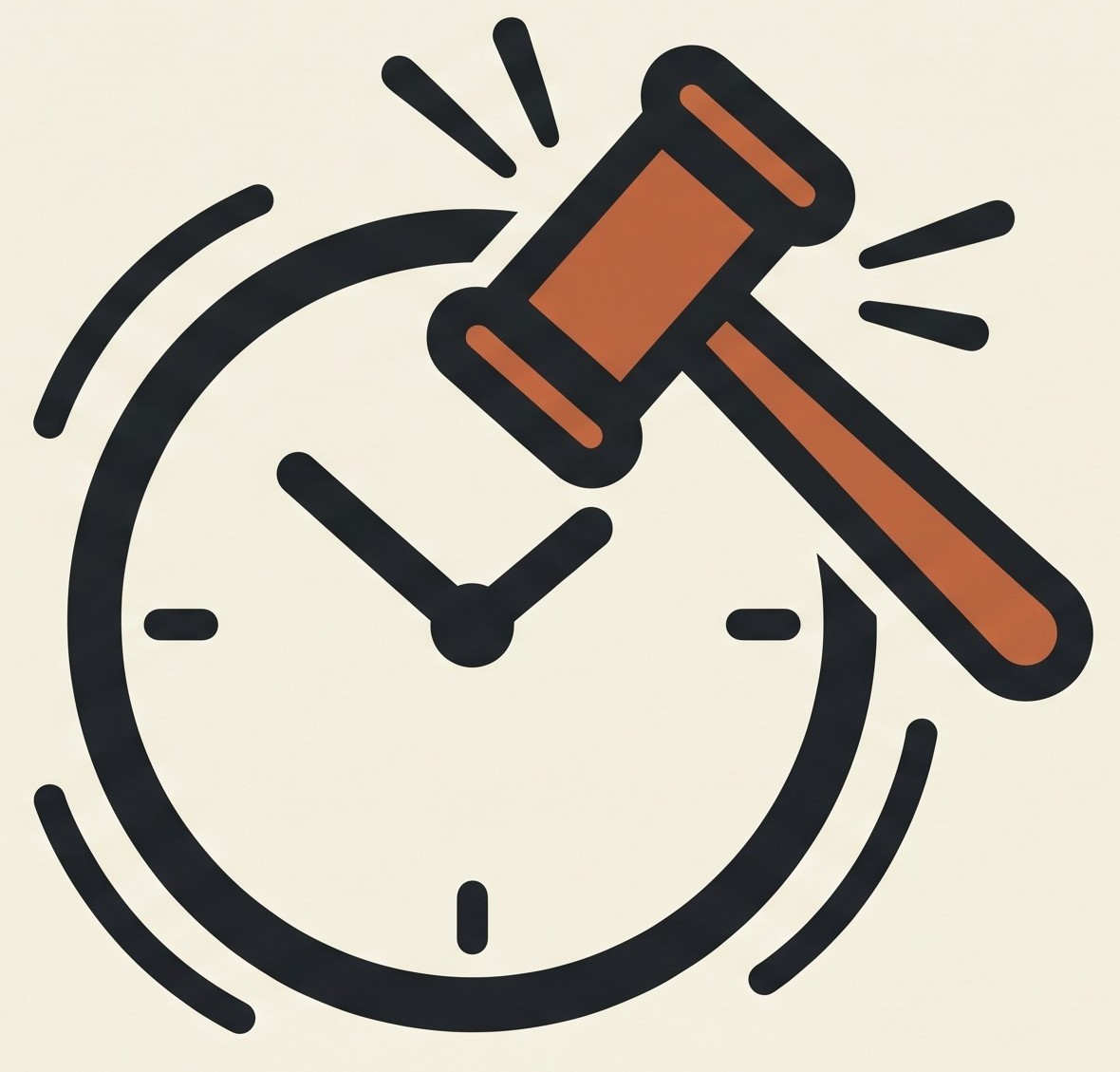 Auction clock and gavel